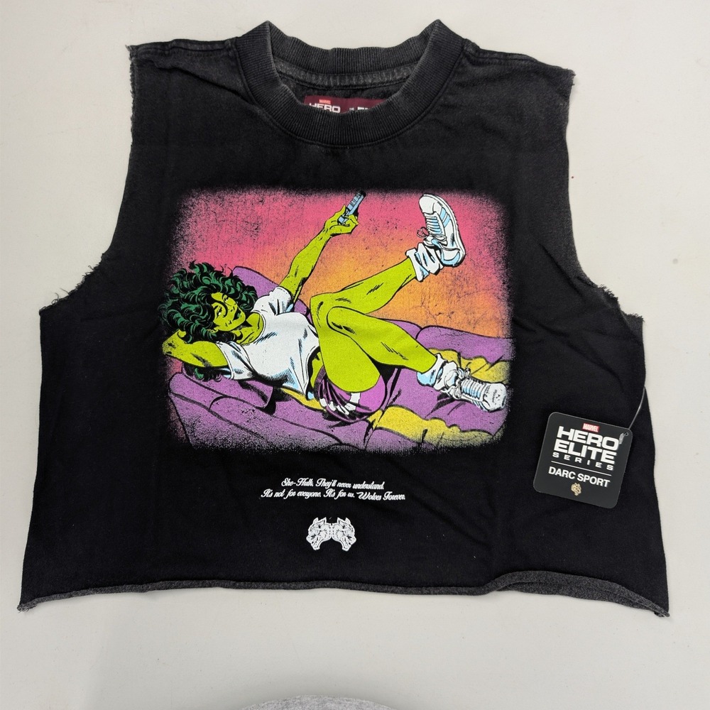 Darc Sport Marvel She-Hulk Rosie Muscle Tee Vintage Black XS LCTT031-142-022-XS